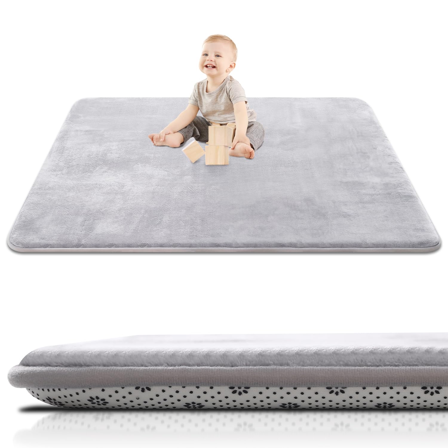 SEPARO vista frontal del play mat empacado lista para abrir y expandir beneficios de comodidad