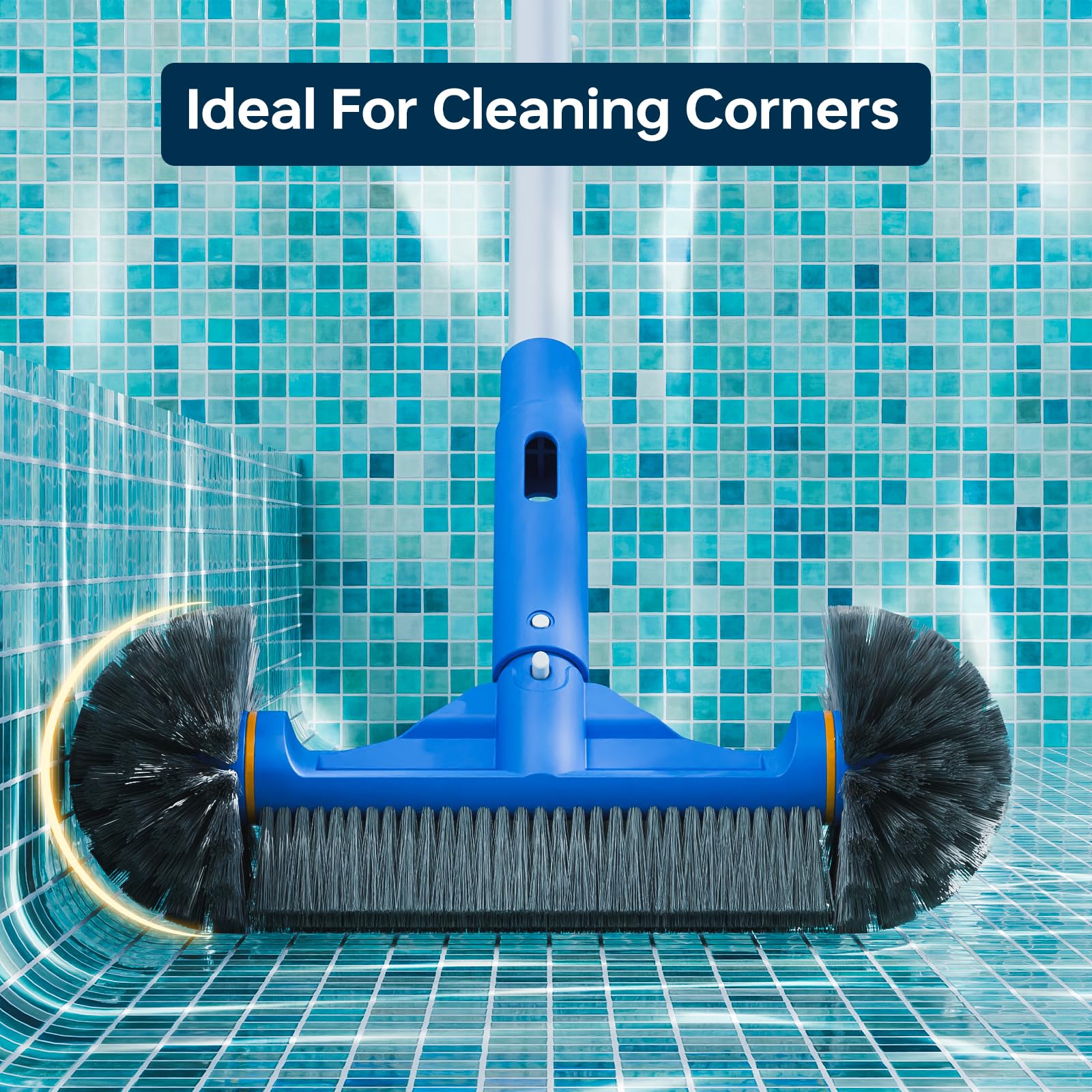 Sepetrel 12-inch round brush bristles detail scrubbing corners effectively