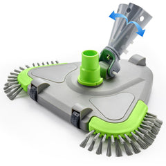Sepetrel front view of vacuum head showing triangular shape and intake for efficient cleaning