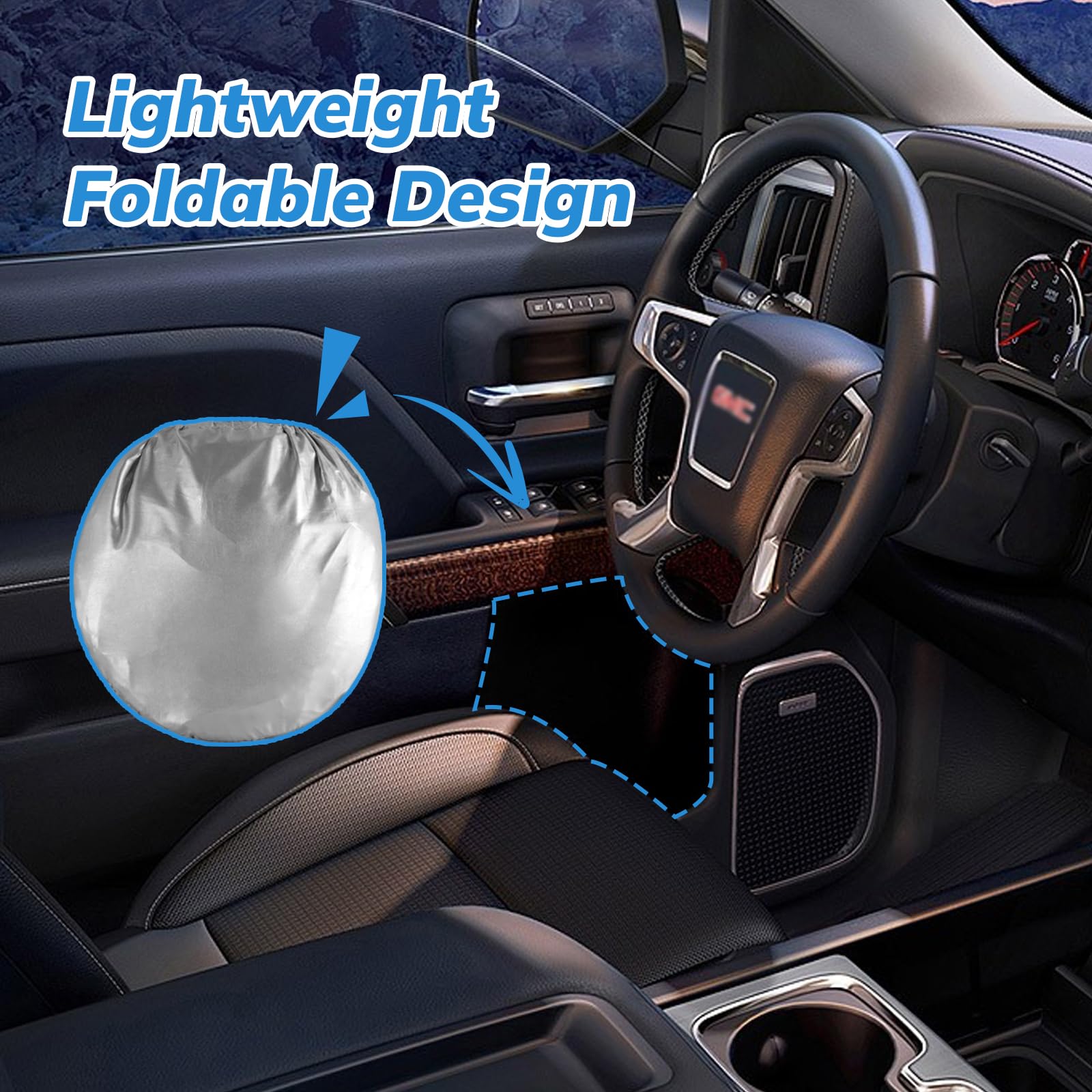 SEPORUD parasol plegado compacto fácil de guardar en el coche