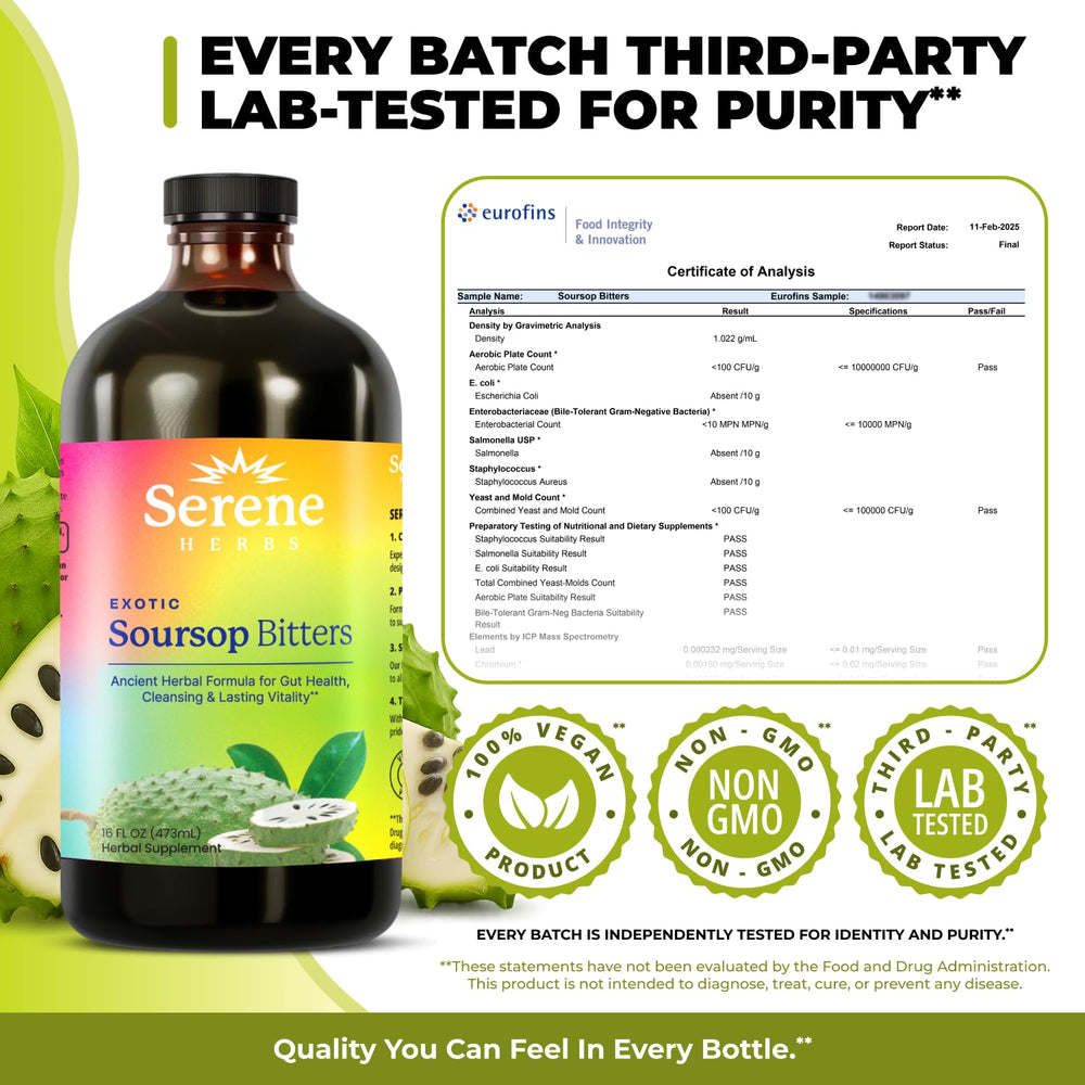 Serene Herbs comparación de escala junto a una regla para referencia