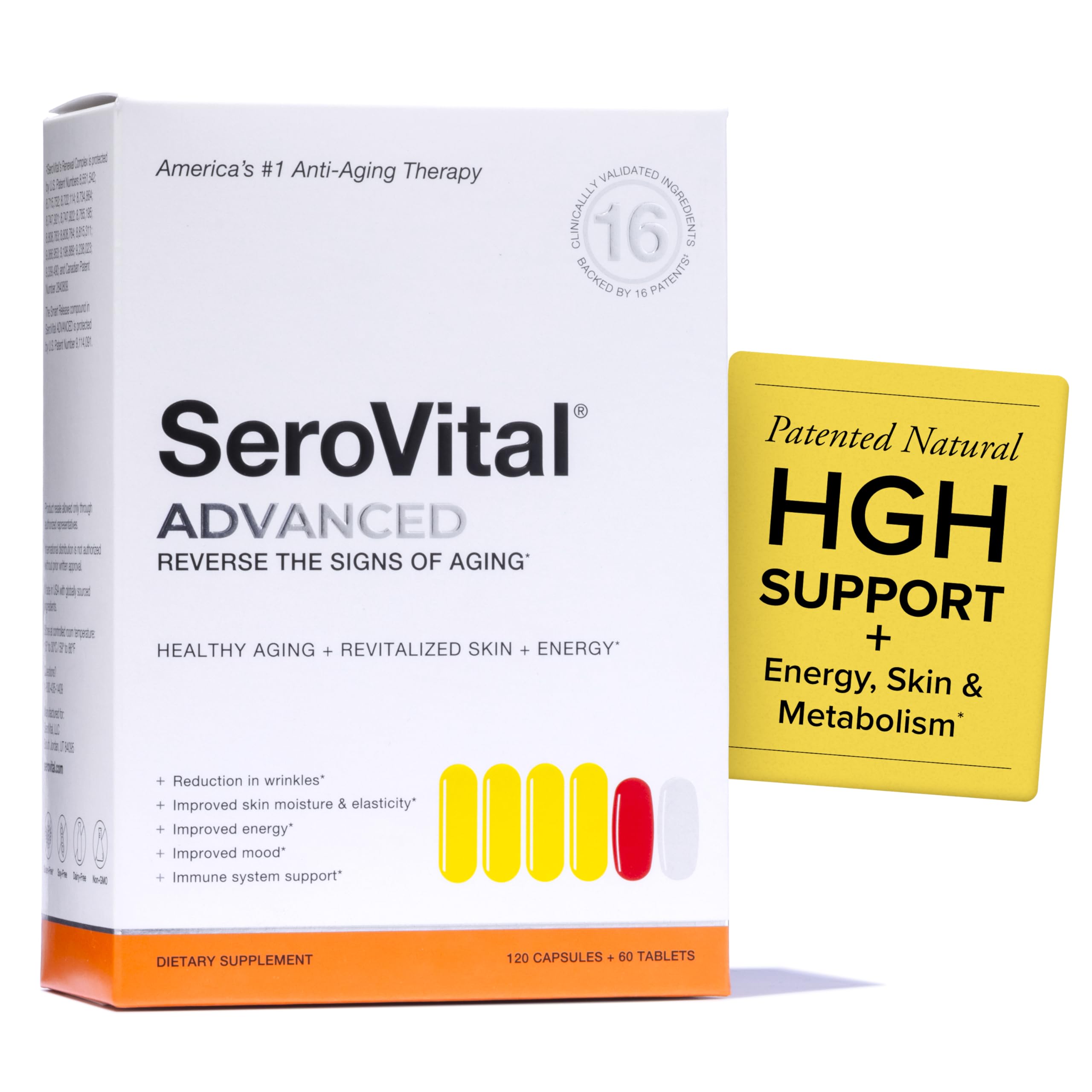 Serovital bottle front view showing branding and supplement benefits