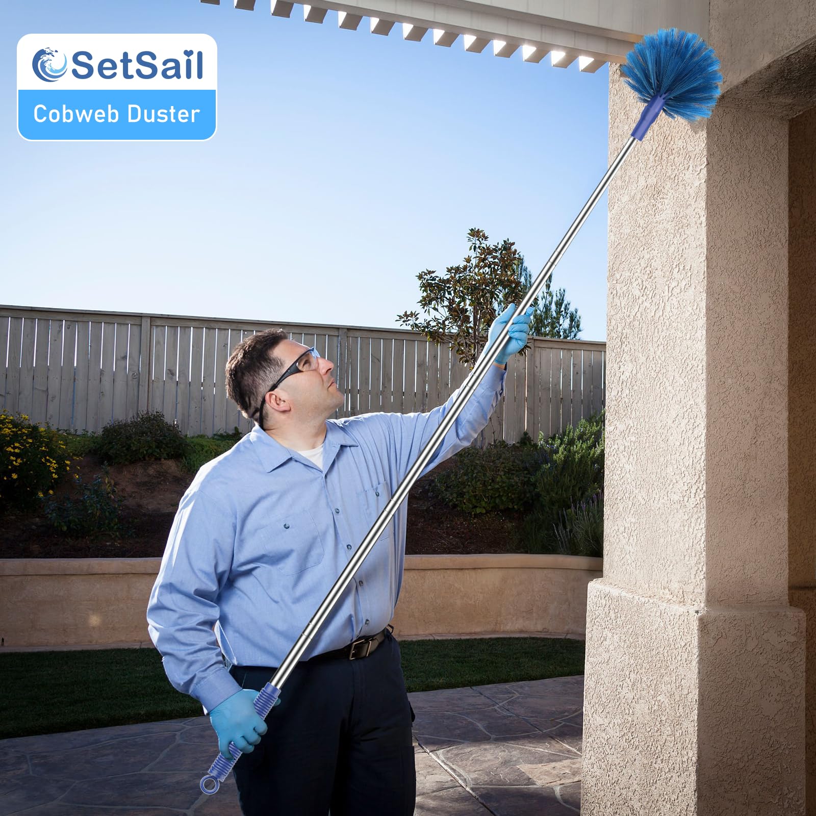 SetSail uso exterior en canaleta, elimina telarañas sin escalera
