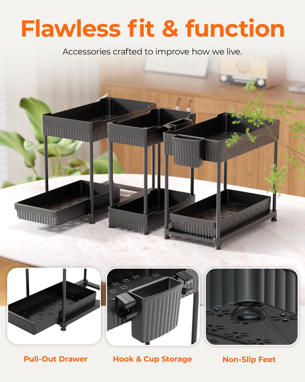 Sevenblue organizador en baño almacenando productos de higiene maximizando espacio
