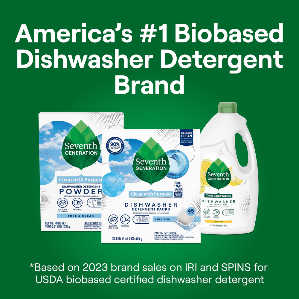 Seventh Generation etiqueta con certificaciones biobasadas y sello EPA Safer Choice