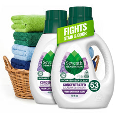 Seventh Generation botella frontal mostrando etiqueta y capacidad 40 oz, limpieza eficaz