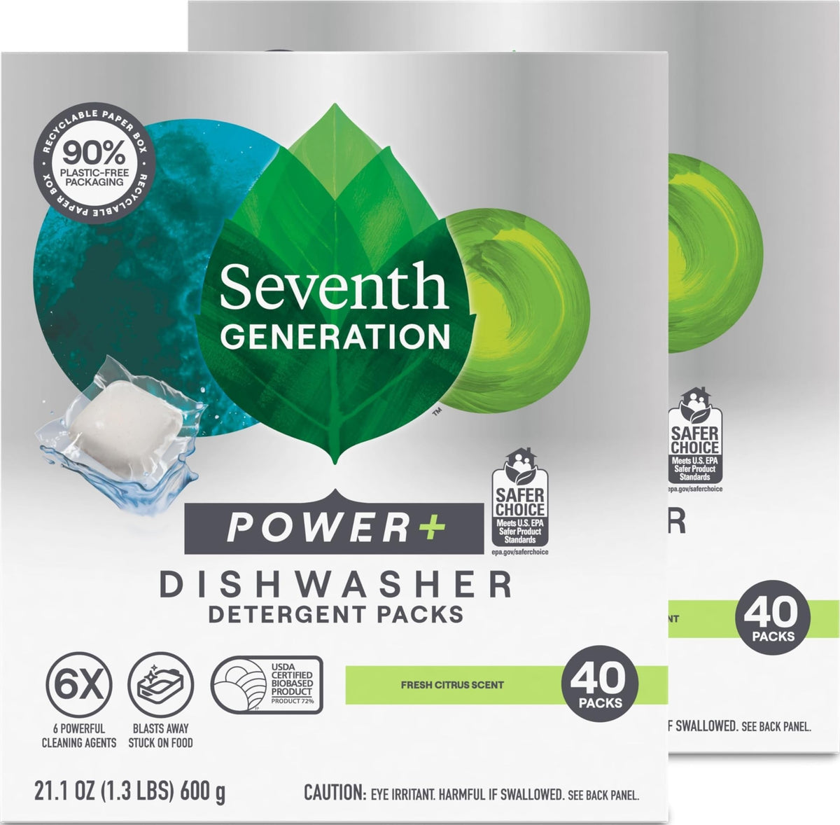 Seventh Generation frontal del embalaje con información clara y beneficio ecológico