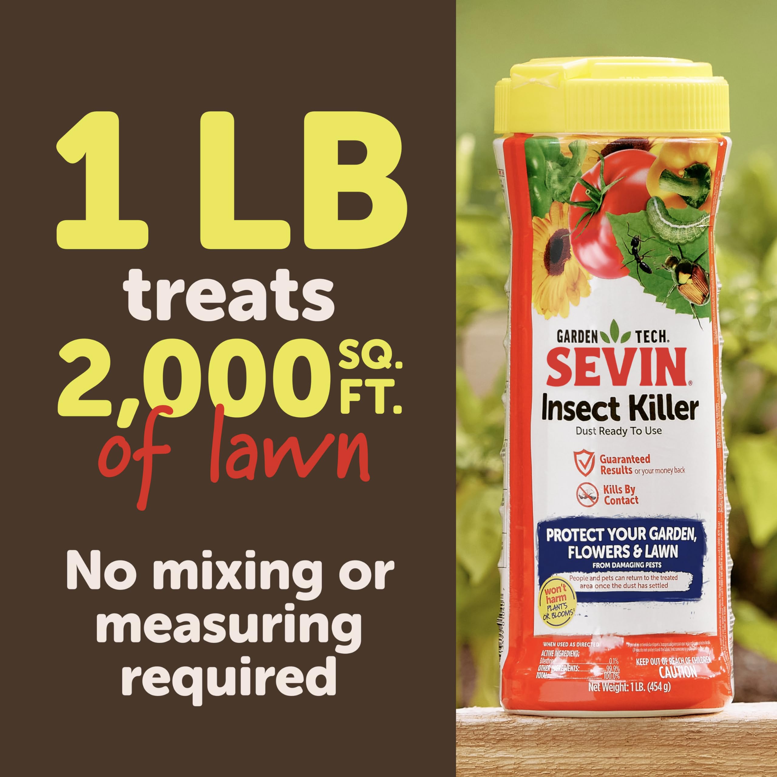 Sevin aplicado en hileras de vegetales protegiendo cultivos comestibles