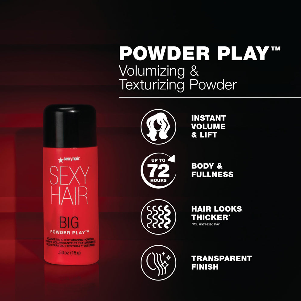 SexyHair etiqueta del producto con instrucciones y beneficios claros