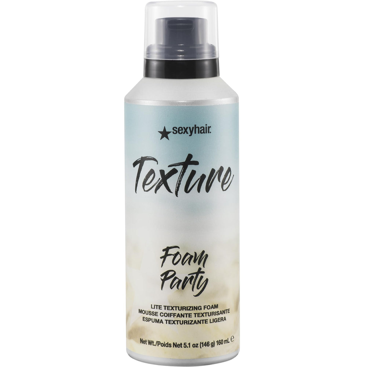 SexyHair frente del envase FOAM PARTY Lite muestra diseño y tamaño