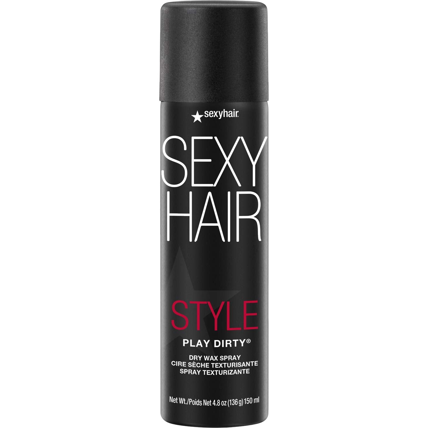 SexyHair Play Dirty front packaging showing label and matte can benefit easy styling