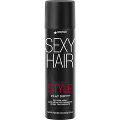 SexyHair Play Dirty front packaging showing label and matte can benefit easy styling