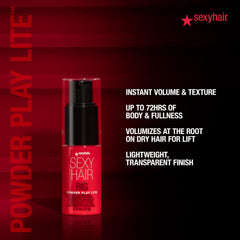 Comparación de tamaño del envase SexyHair 0.4 oz para transporte fácil