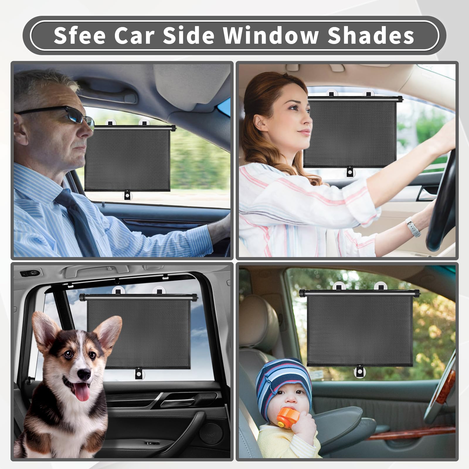 Sfee lifestyle en coche familiar mostrando confort y privacidad trasera