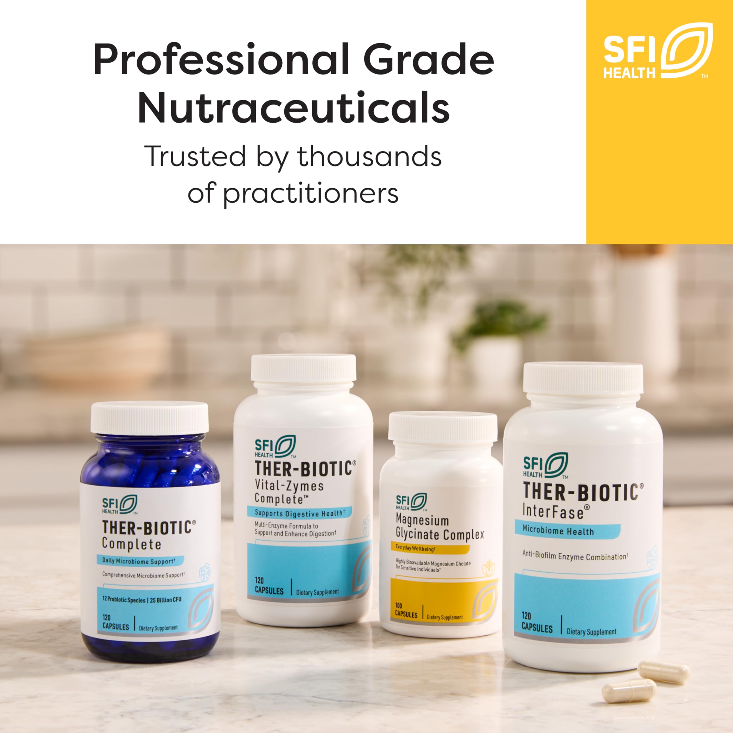 Etiqueta de SFI Health con información nutricional y beneficios
