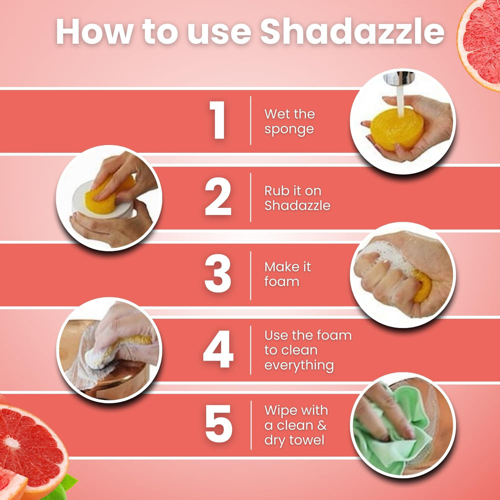 Shadazzle limpiando encimera de cocina, elimina grasa rutinaria