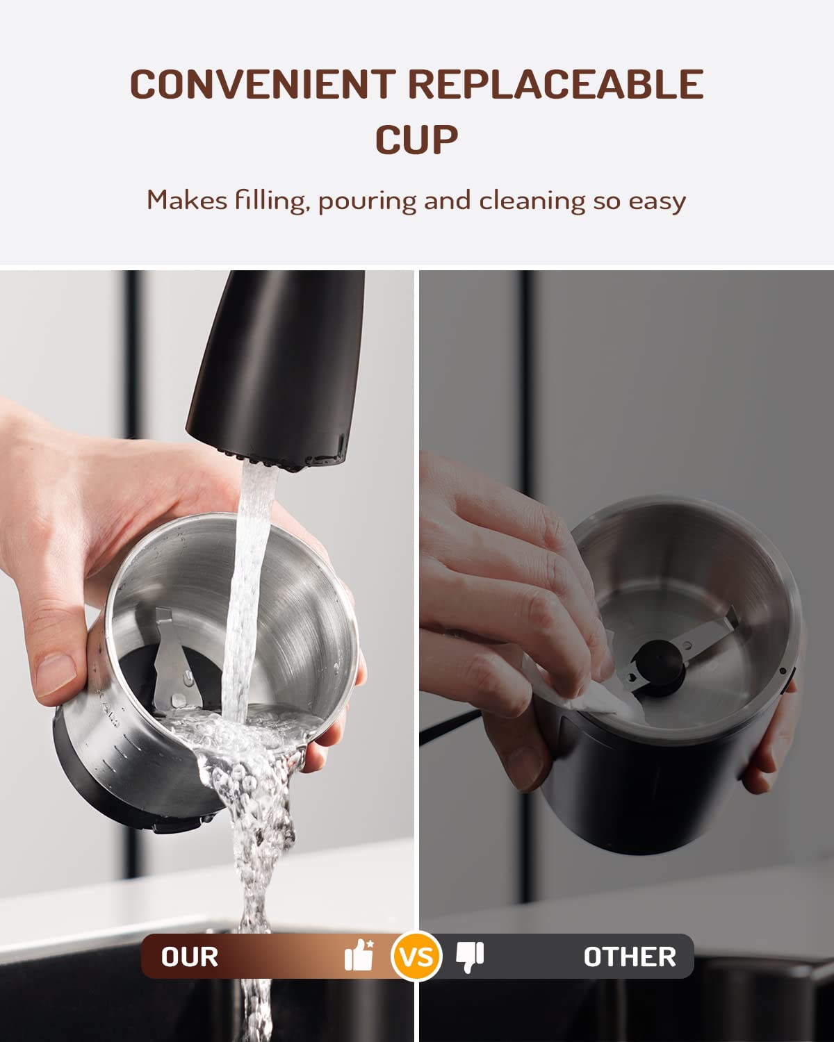 SHARDOR comparación de capacidad mostrando cantidad para varias tazas