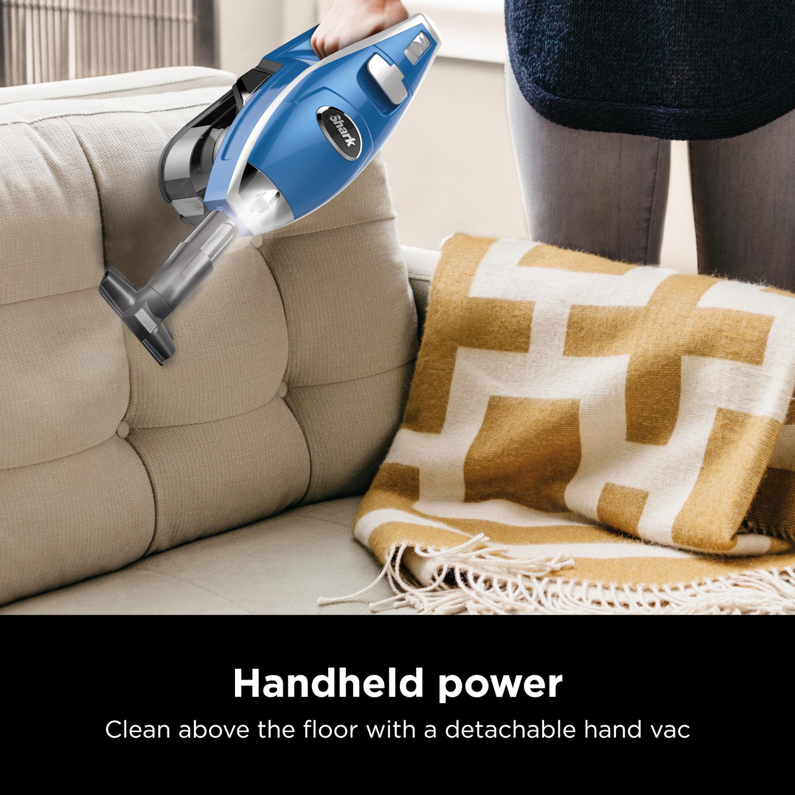 Shark Rocket convertido a aspiradora de mano para limpieza arriba y en coches