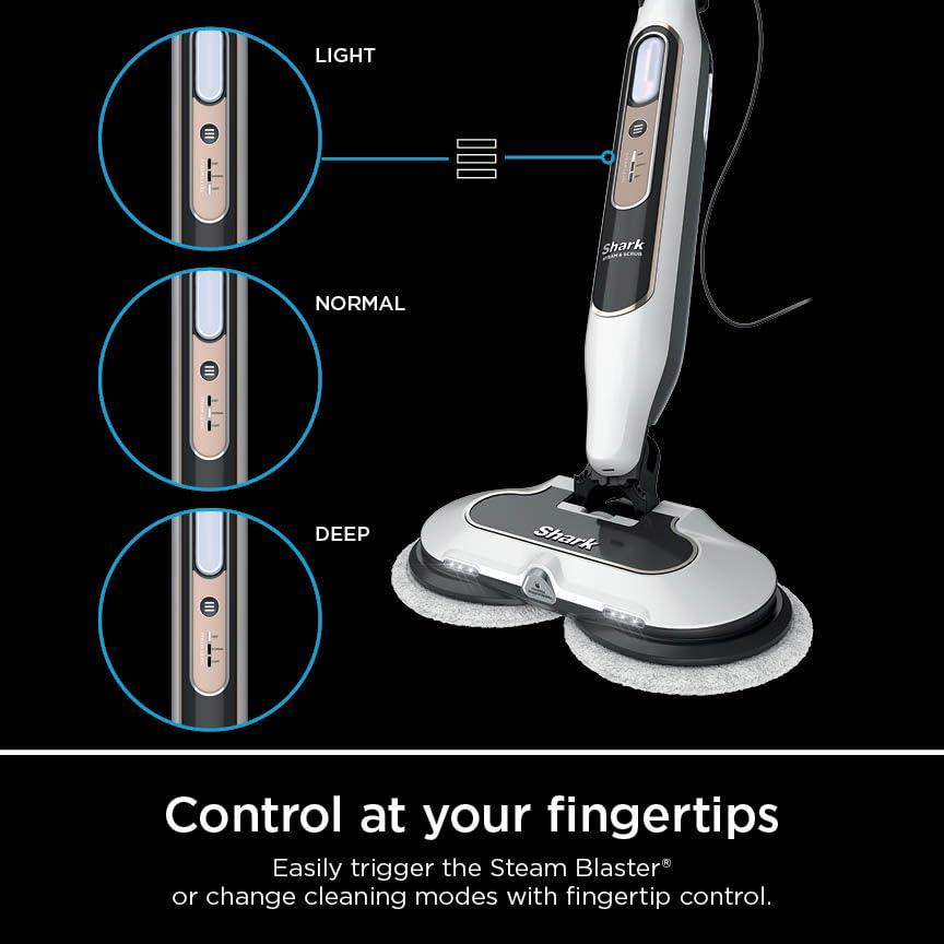 Shark S8201 panel de control y modos de vapor para diferentes intensidades