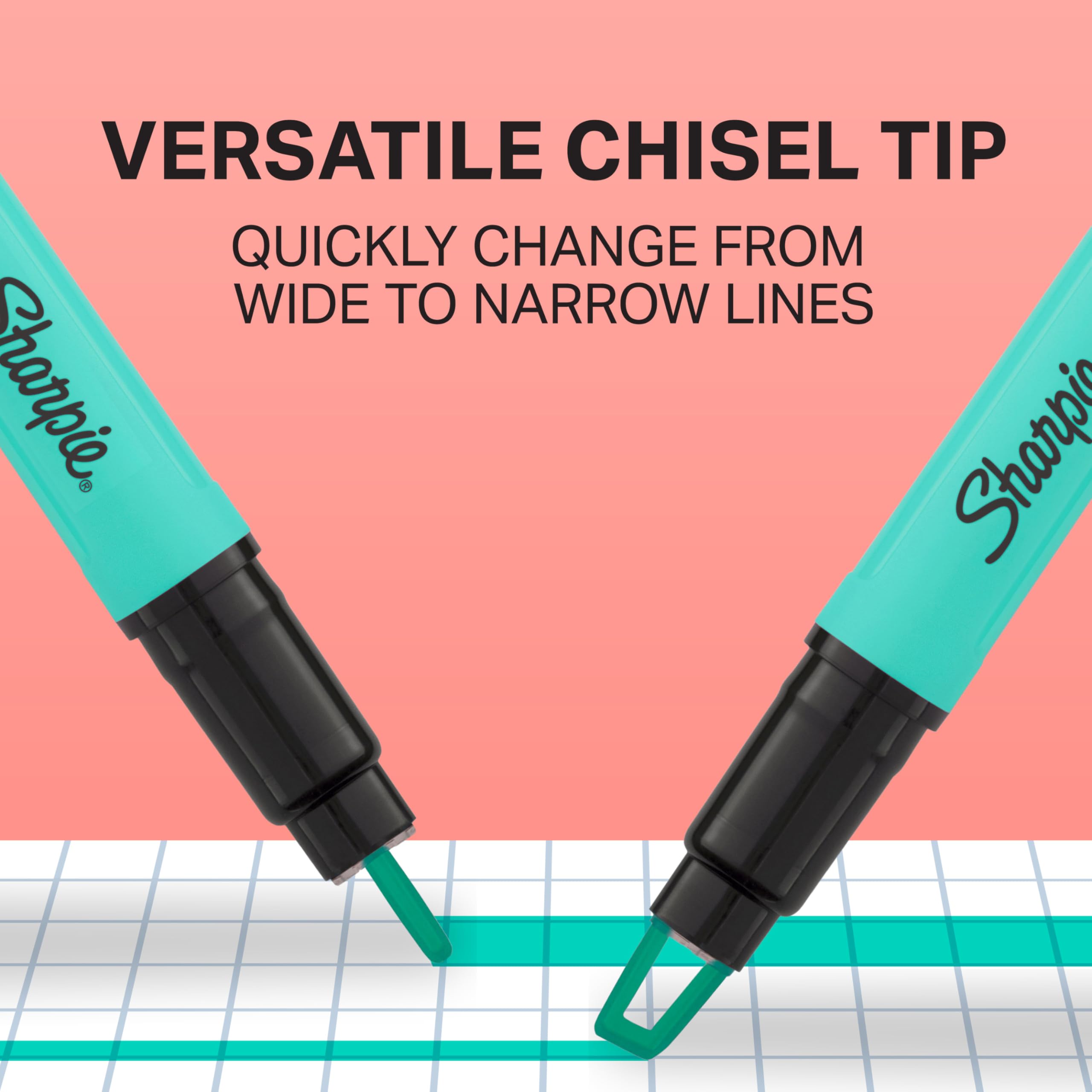 Sharpie en uso sobre cuaderno resaltando palabras con exactitud