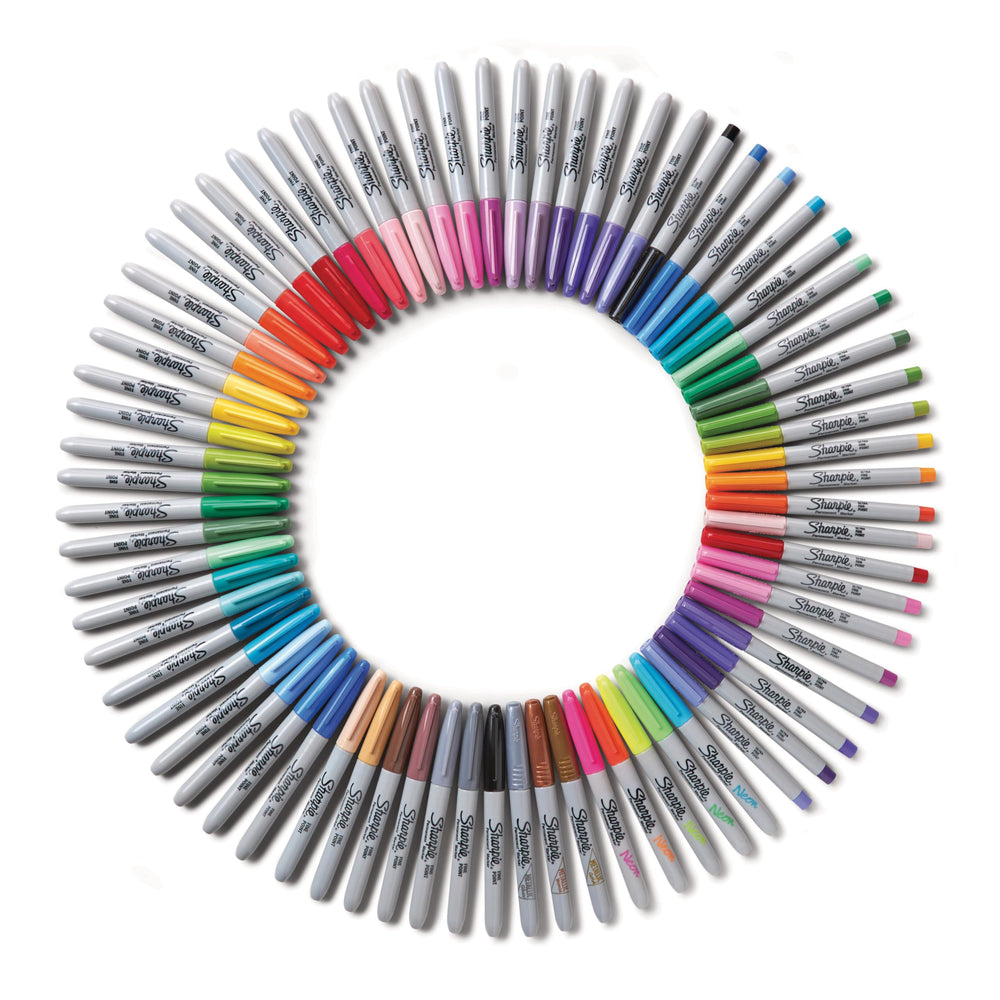 Sharpie comparación de tamaños de punta fina y ultrafina para distintos trazos