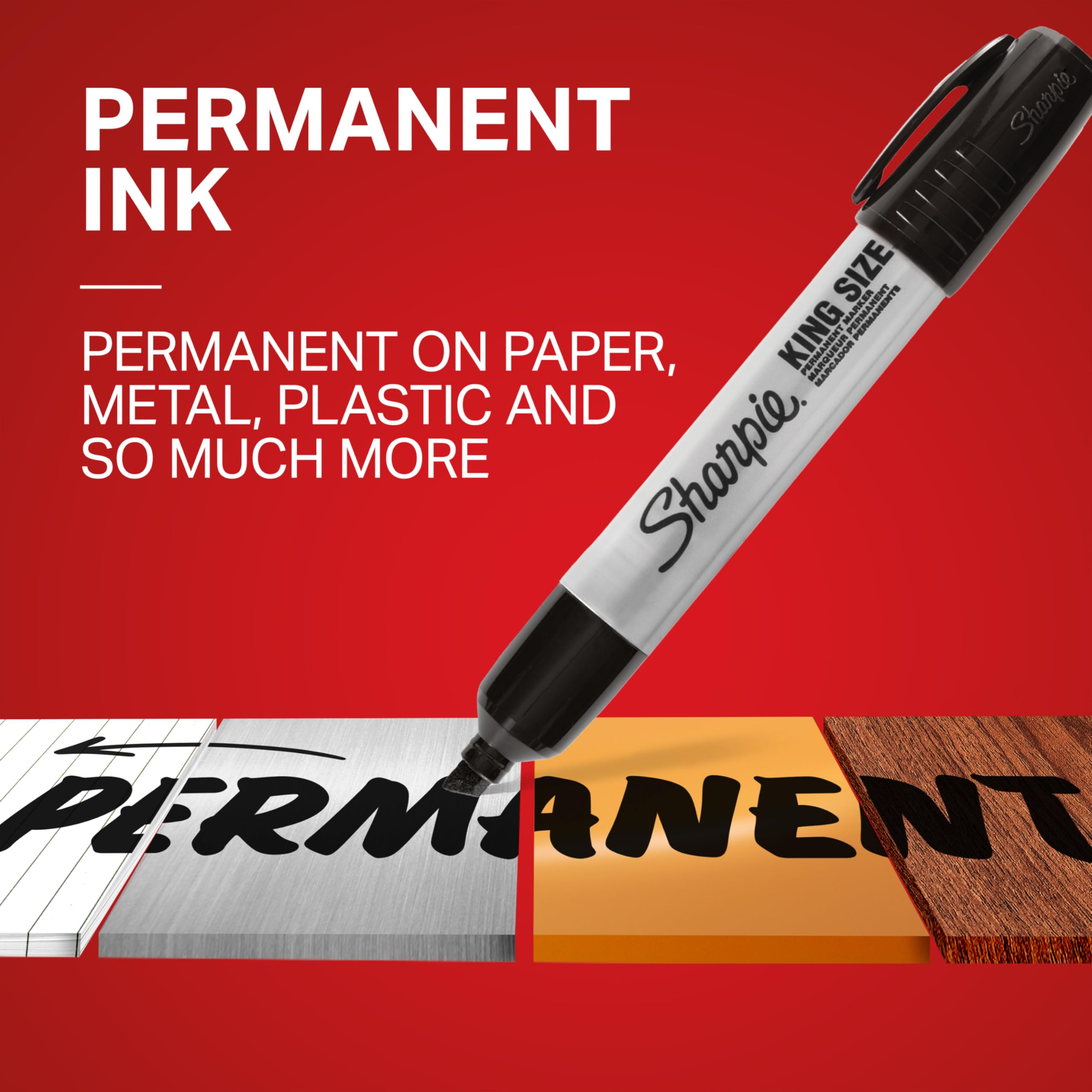 Sharpie primer plano de punta cincel mostrando versatilidad para trazos gruesos