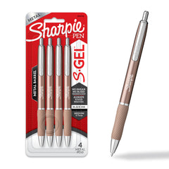 Sharpie S-Gel bolígrafo frontal metal champagne, aspecto profesional