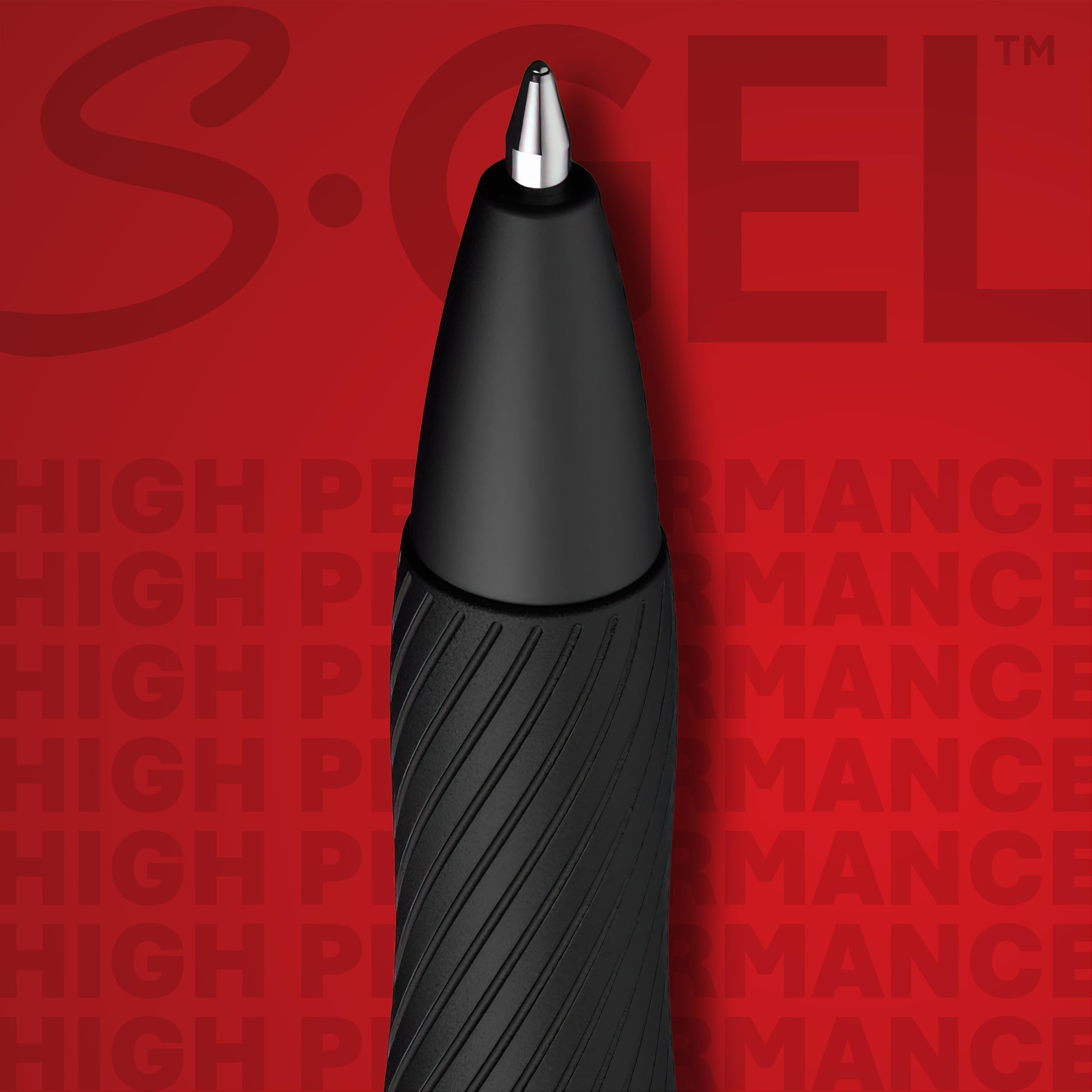 Paquete de recambios Sharpie S-Gel en mano para comparar tamaño y escala