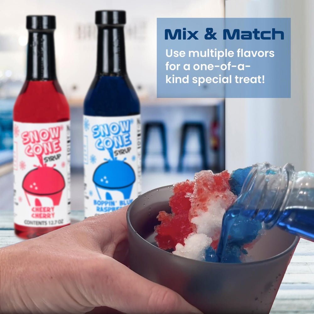 shave-ice-syrups tapa de rosca en botella para vertido controlado y almacenamiento