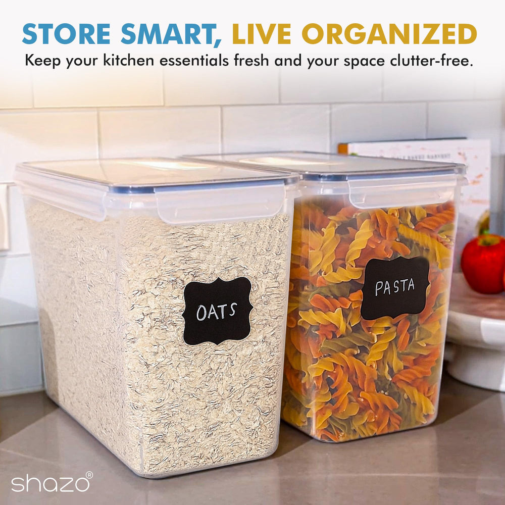 Shazo ambiente de cocina con contenedores organizando ingredientes secos