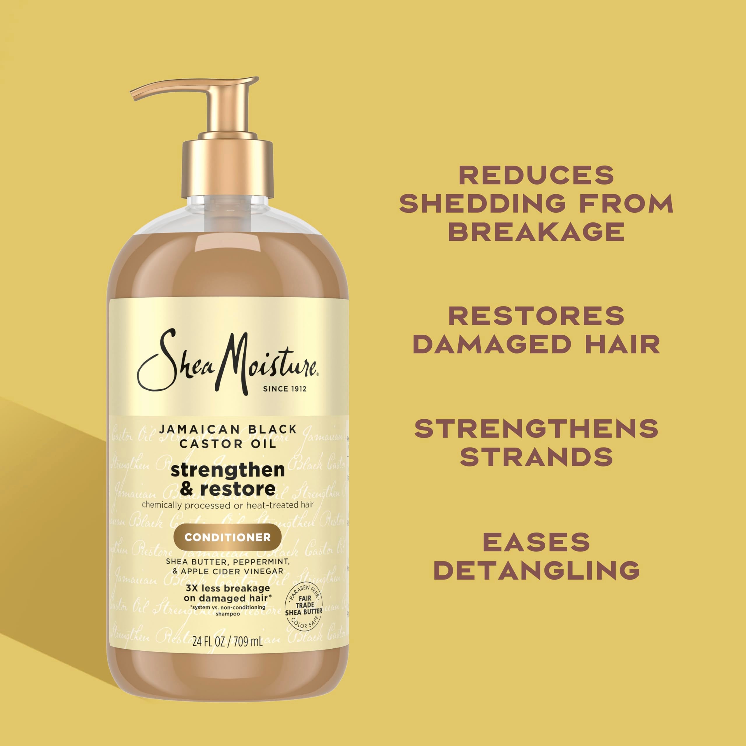 Shea Moisture acondicionador en uso desenredando rizos con menos quiebre