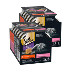 Sheba empaque frontal del multipack mostrando bandejas y marca