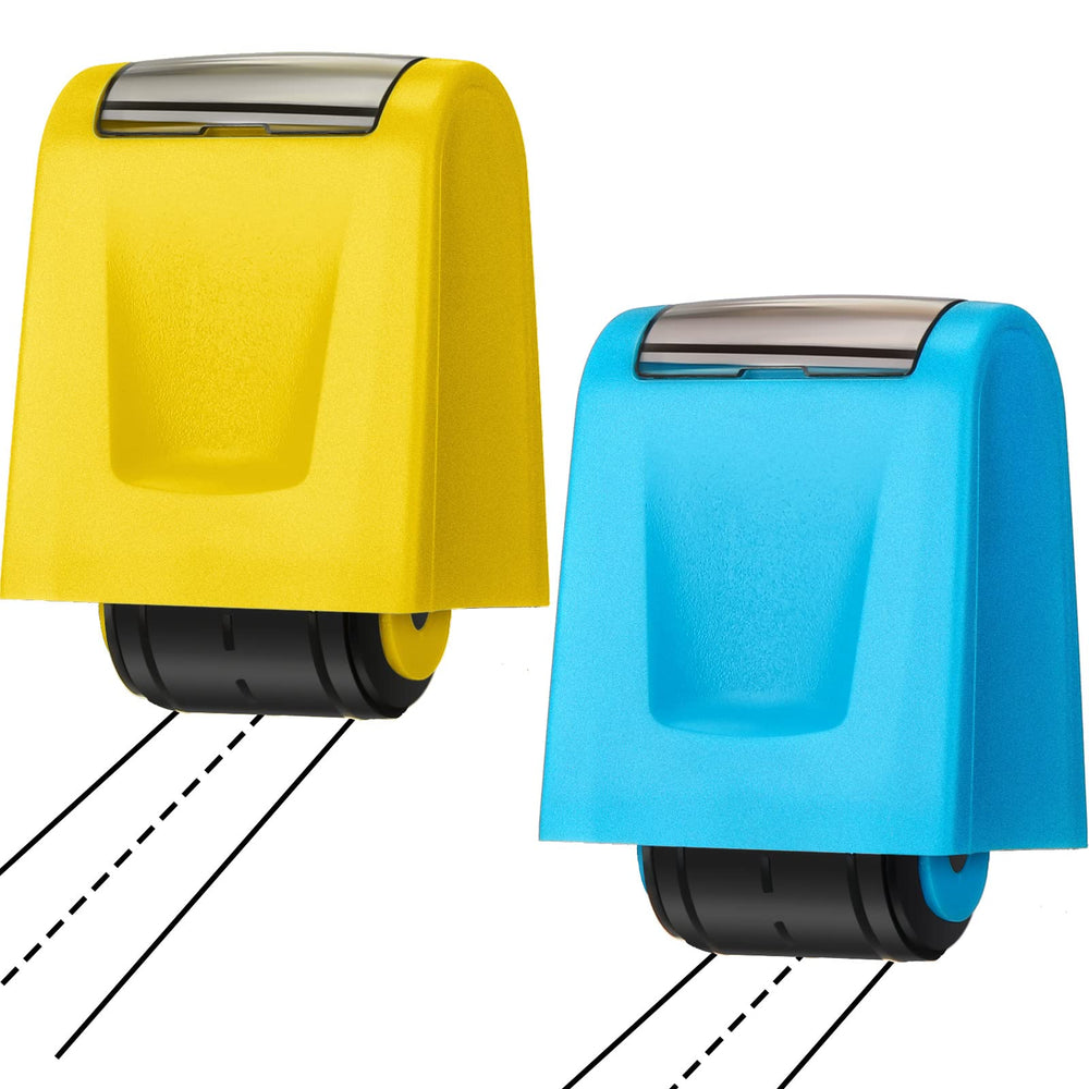Sherr frontal del empaque mostrando las dos unidades y colores amarillo y azul, práctico para clases