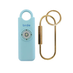 She’s Birdie vista frontal en color Aqua, alarma compacta fácil de llevar