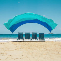 Shibumi Shade vista frontal mostrando amplia sombra y protección