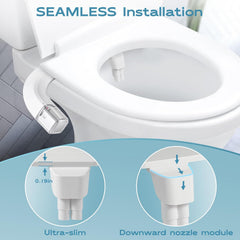 Shineforu ultra-thin side profile showing close fit under toilet seat for compatibility