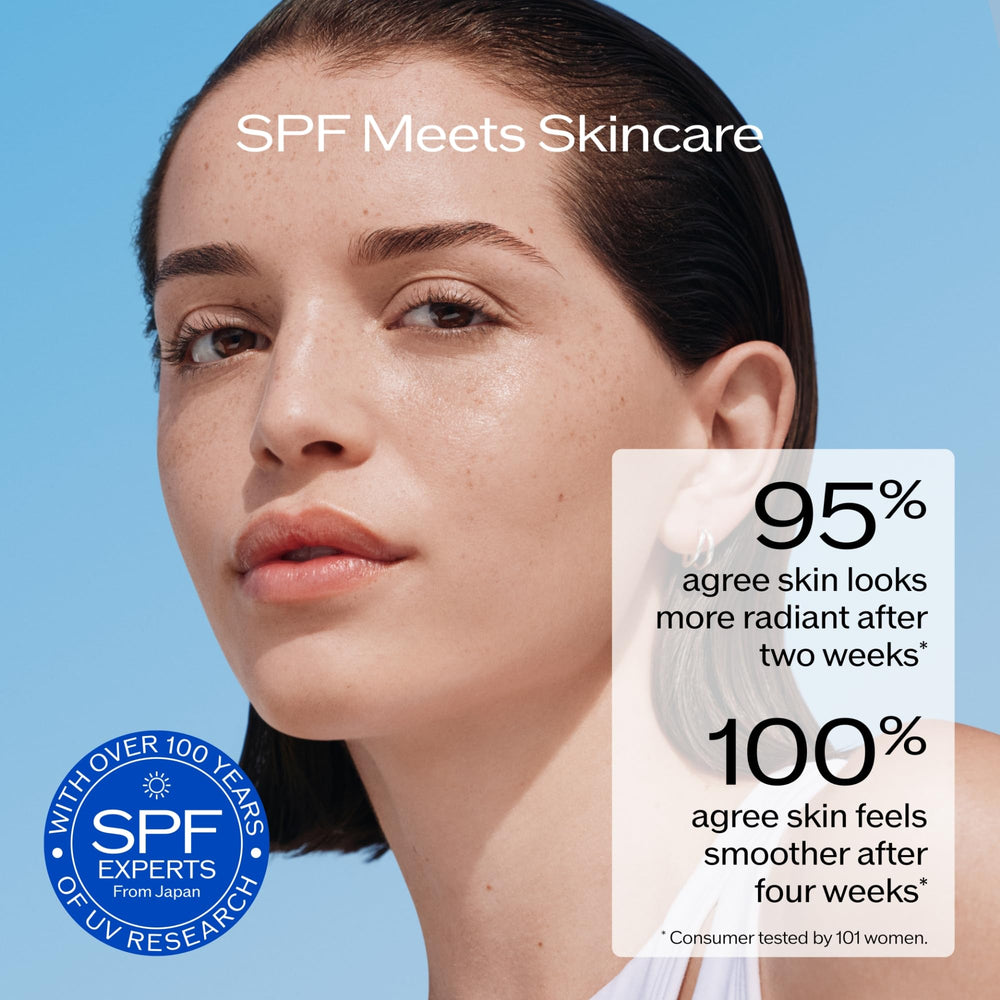 Shiseido etiqueta cercana con lista de ingredientes clave y beneficios