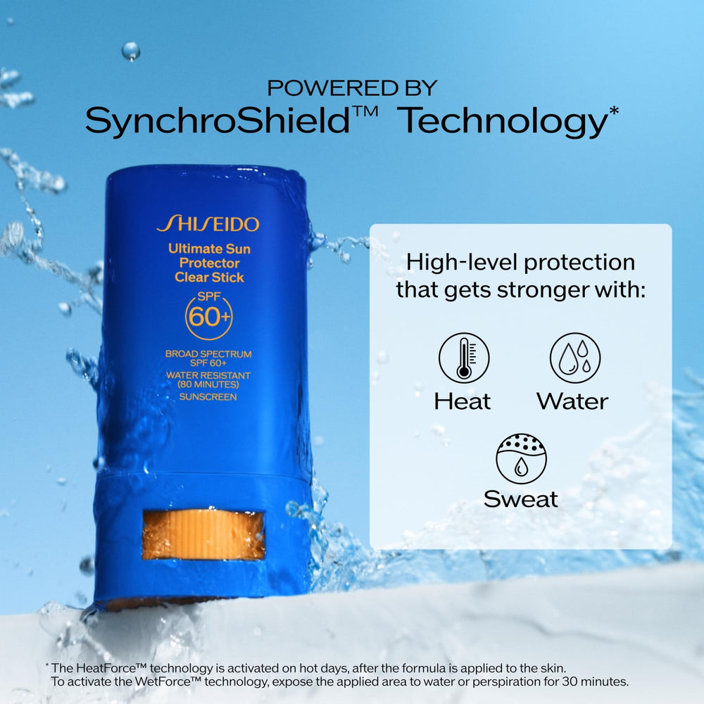 Shiseido envase abierto con barra visible que facilita la aplicación