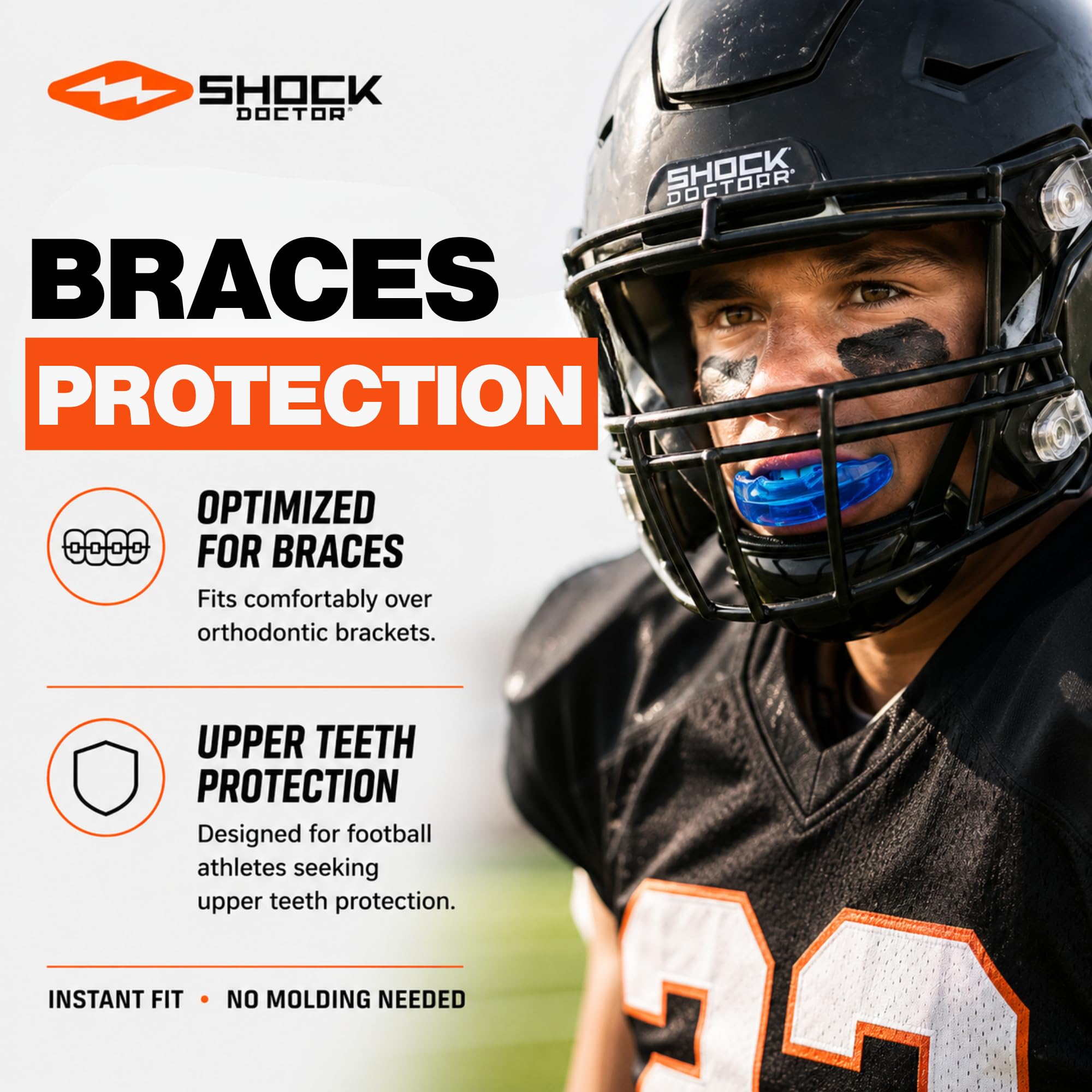 Shock Doctor estuche y protector listos para entrenamiento y almacenamiento seguro