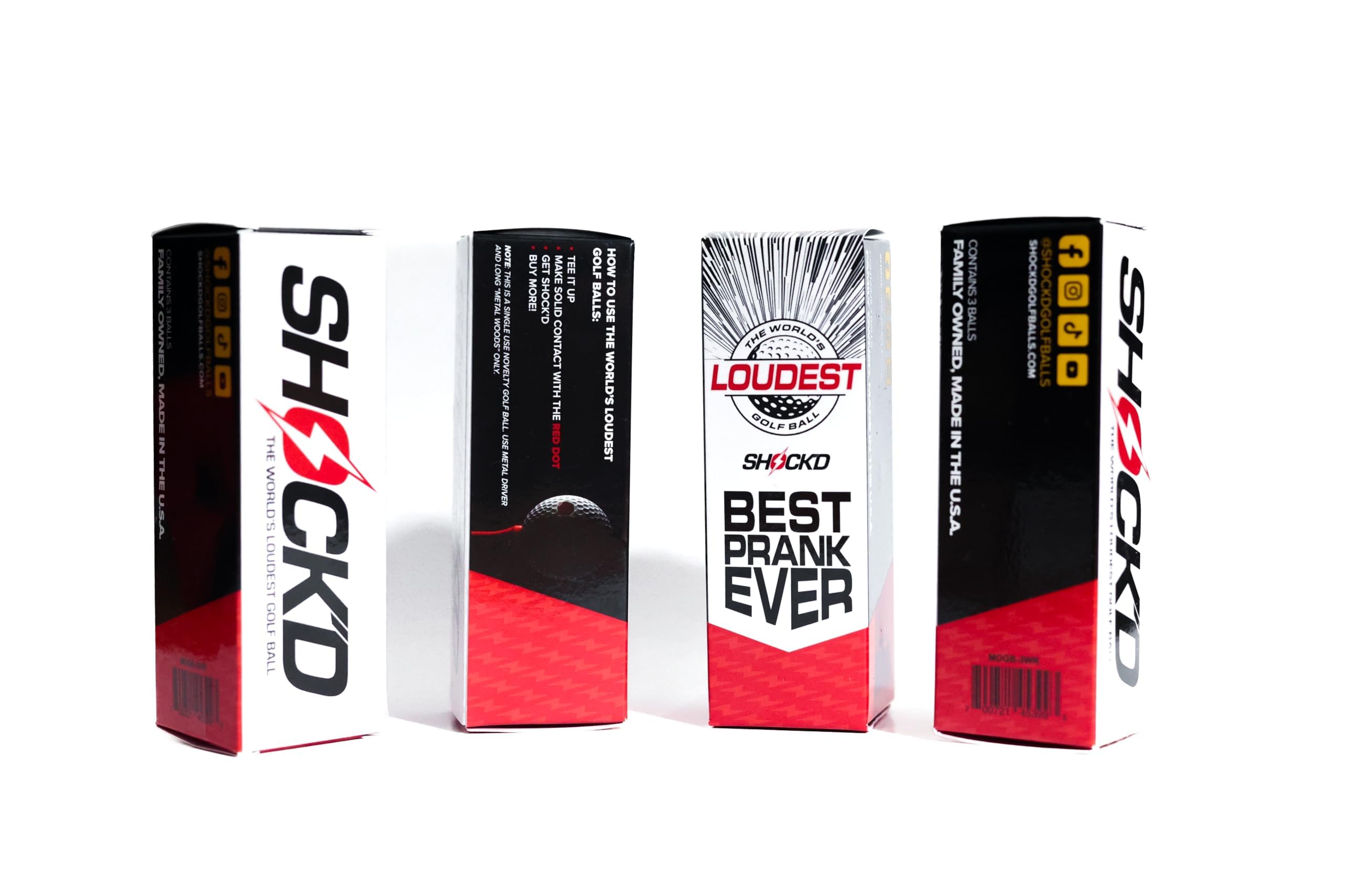 SHOCK'D GOLF BALLS comparada en mano para visualizar tamaño real