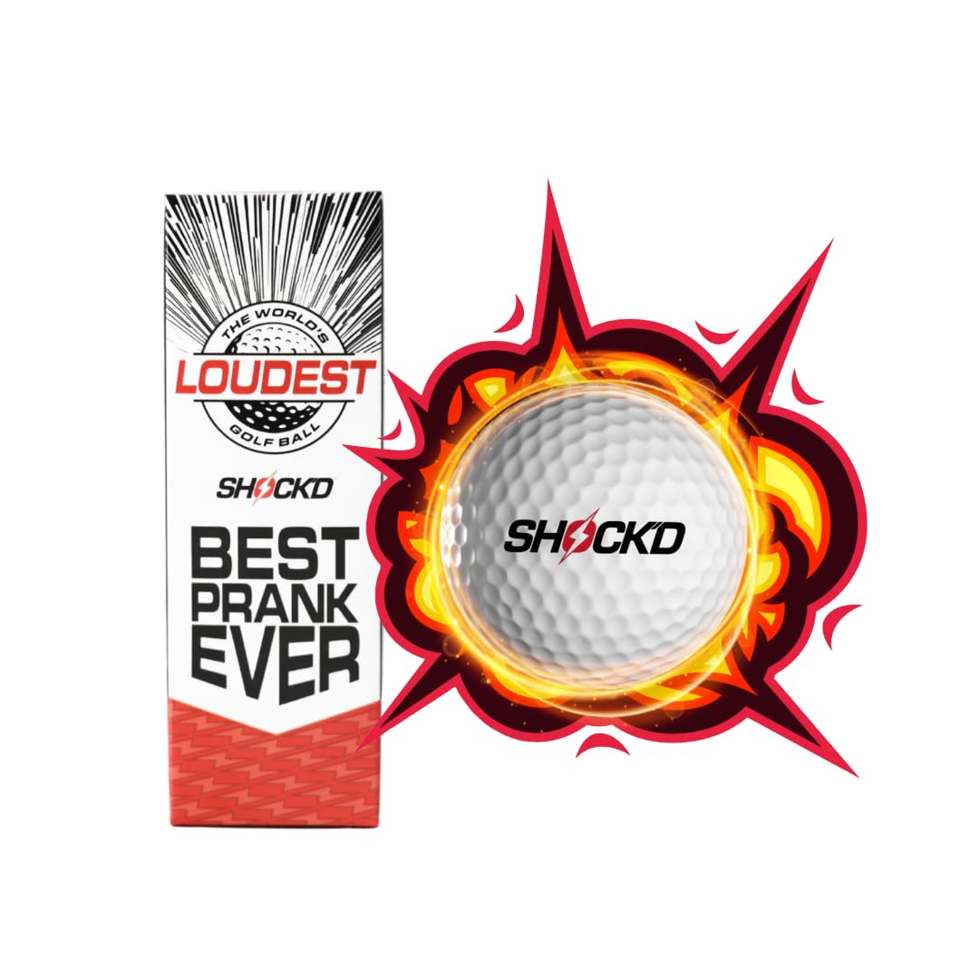 SHOCK'D GOLF BALLS embalaje frontal listo para regalar
