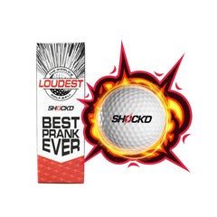SHOCK'D GOLF BALLS embalaje frontal listo para regalar