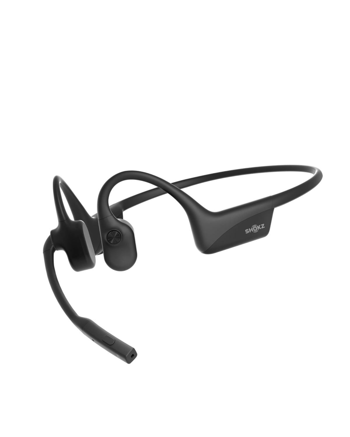 SHOKZ OpenComm2 frente mostrando diseño abierto y ligereza