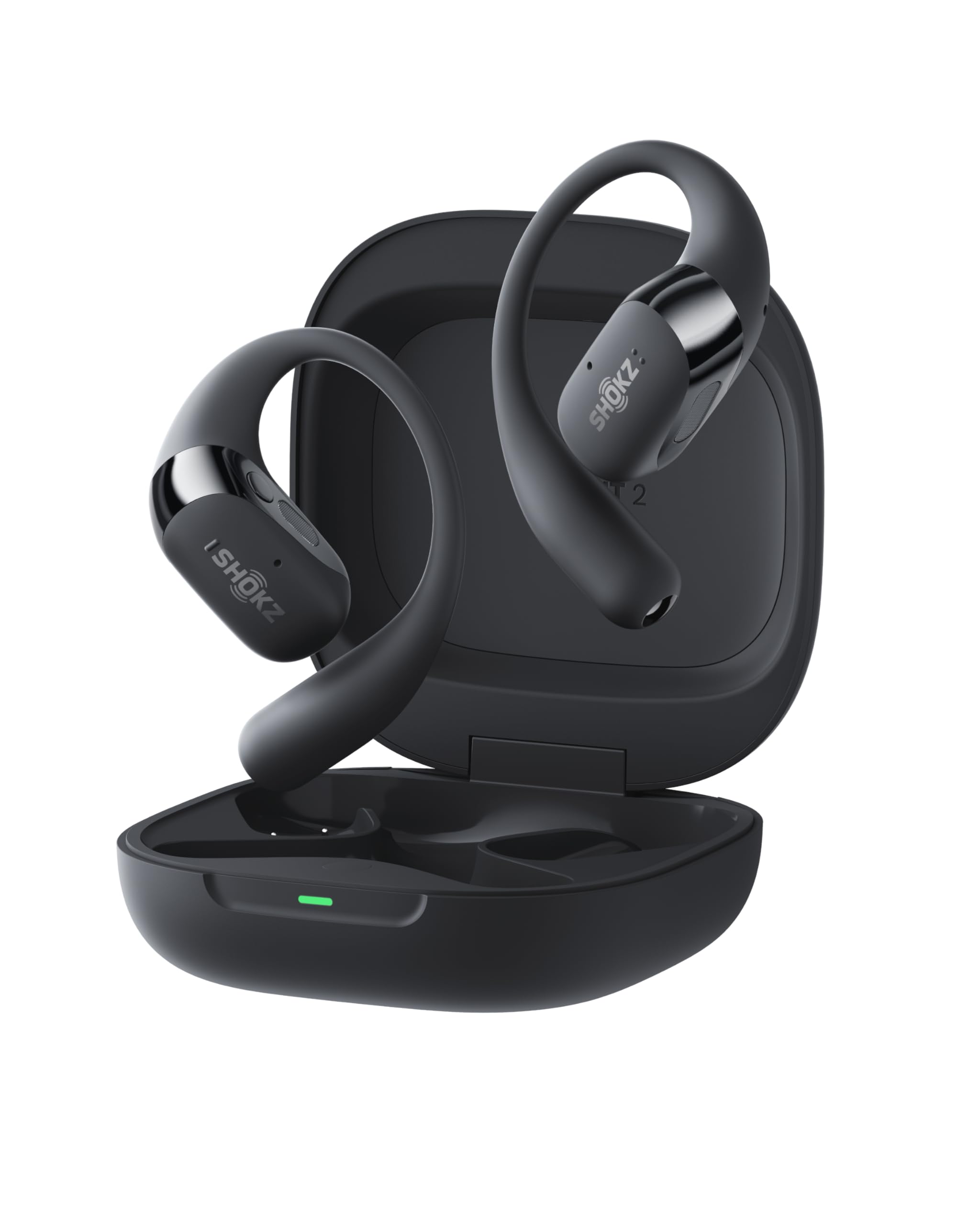 SHOKZ auriculares OpenFit 2+ frente empaquetado mostrando diseño y color