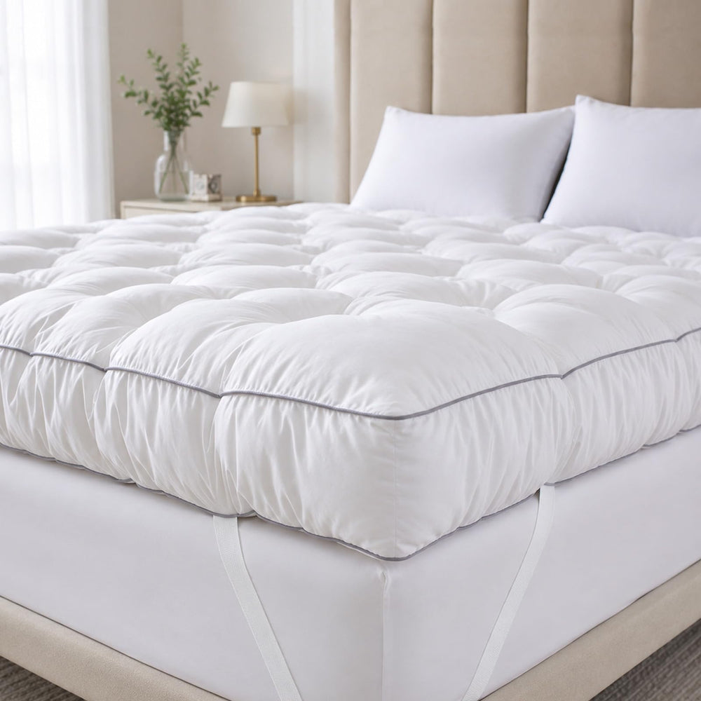 SHOUREN topper 5 pulgadas vista frontal mostrando acolchado confortable