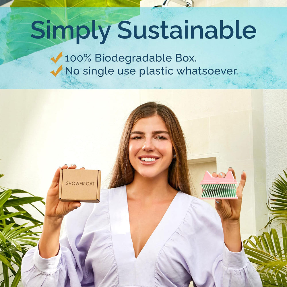 Shower Cat embalaje biodegradable y compostable, reduce residuos