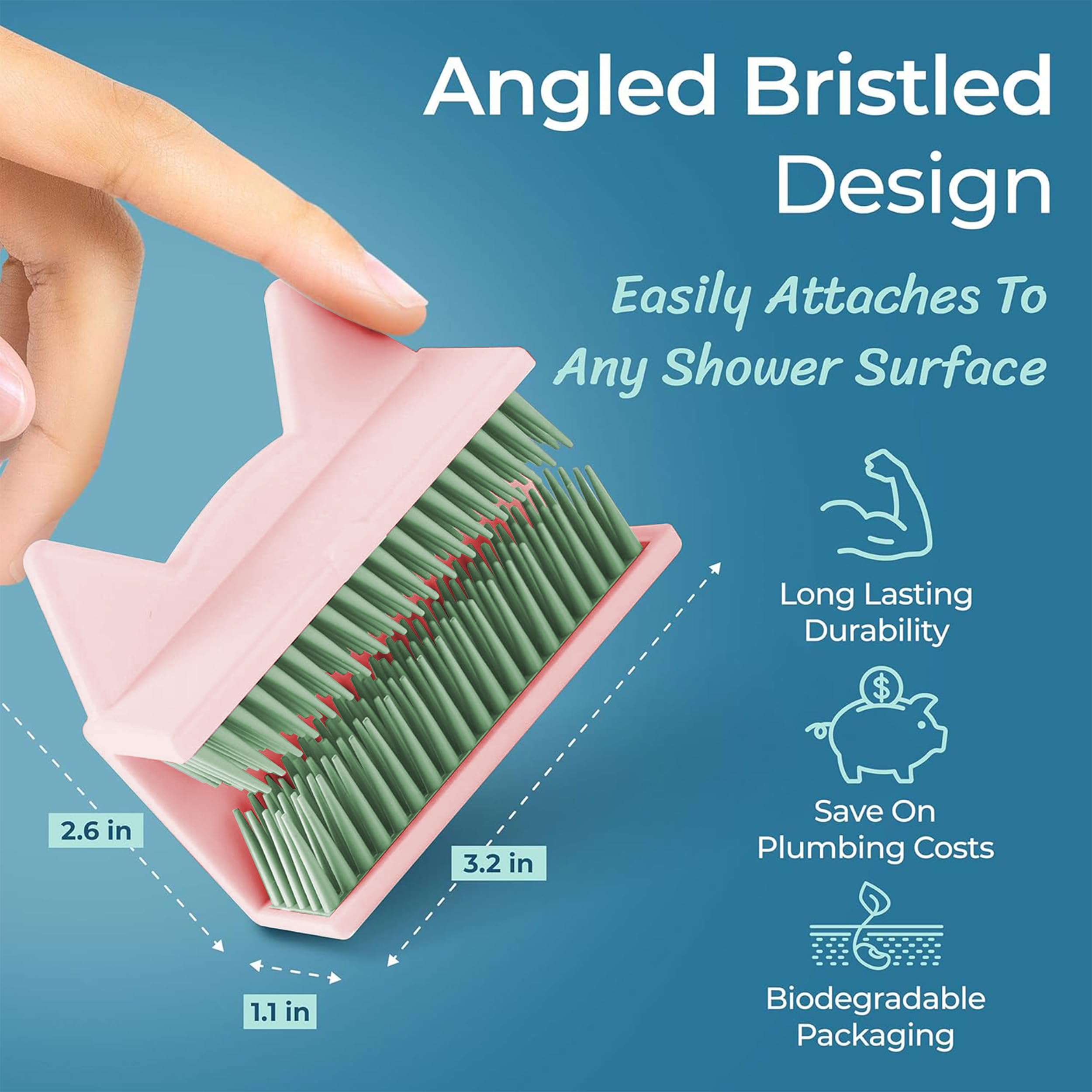 Shower Cat adherido a azulejo demostrando su adhesivo 3M resistente