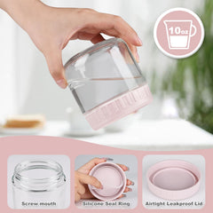 SHOWIN tarro boca ancha rellenándose fácilmente para meal prep