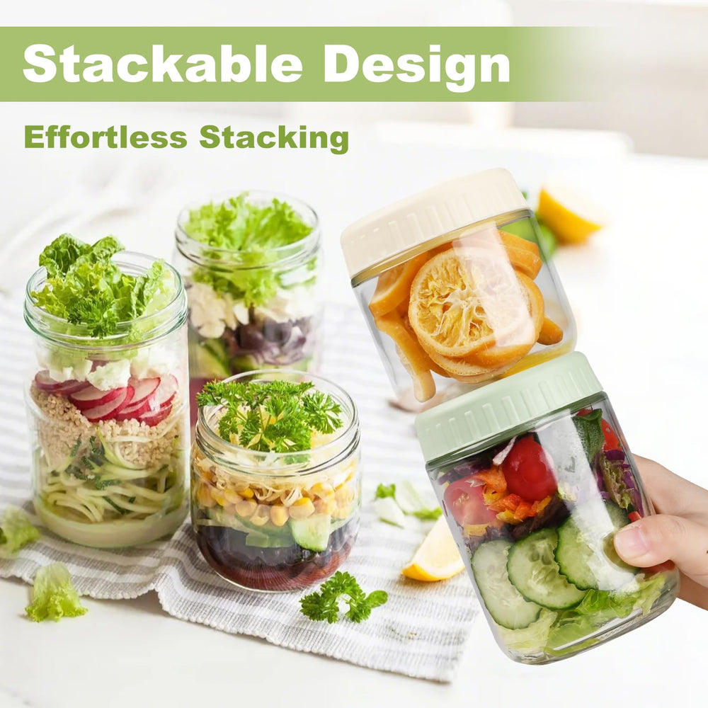SHOWIN tarro con ensalada en capas listo para llevar al trabajo