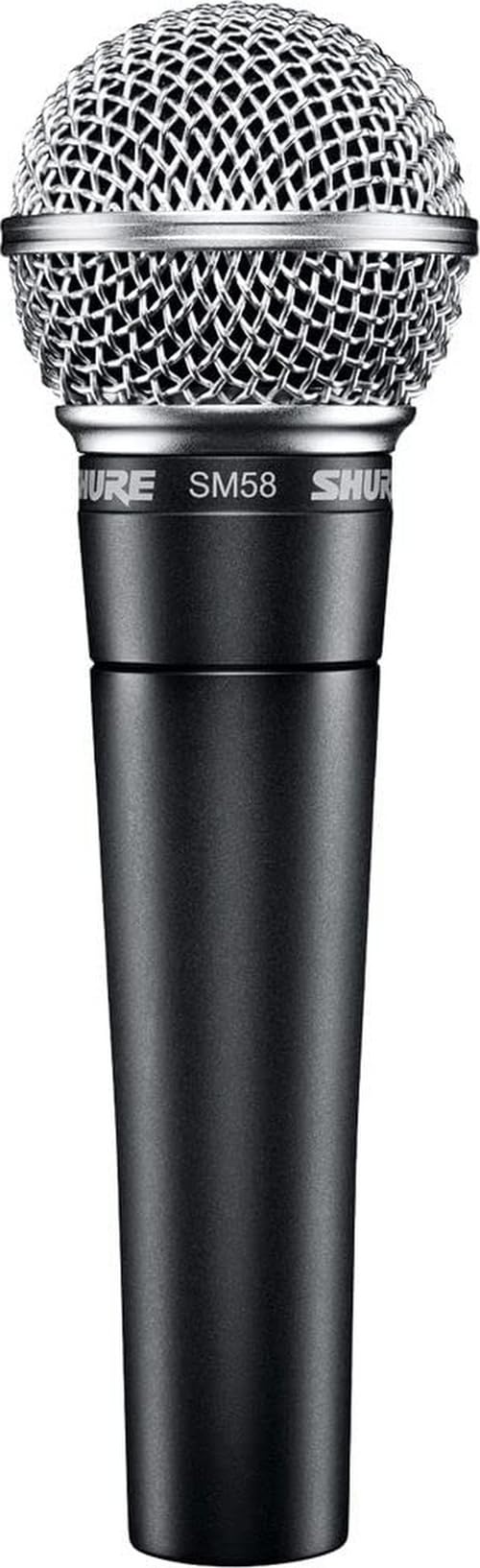 Shure SM58 Pro vista frontal mostrando forma y diseño para claridad vocal